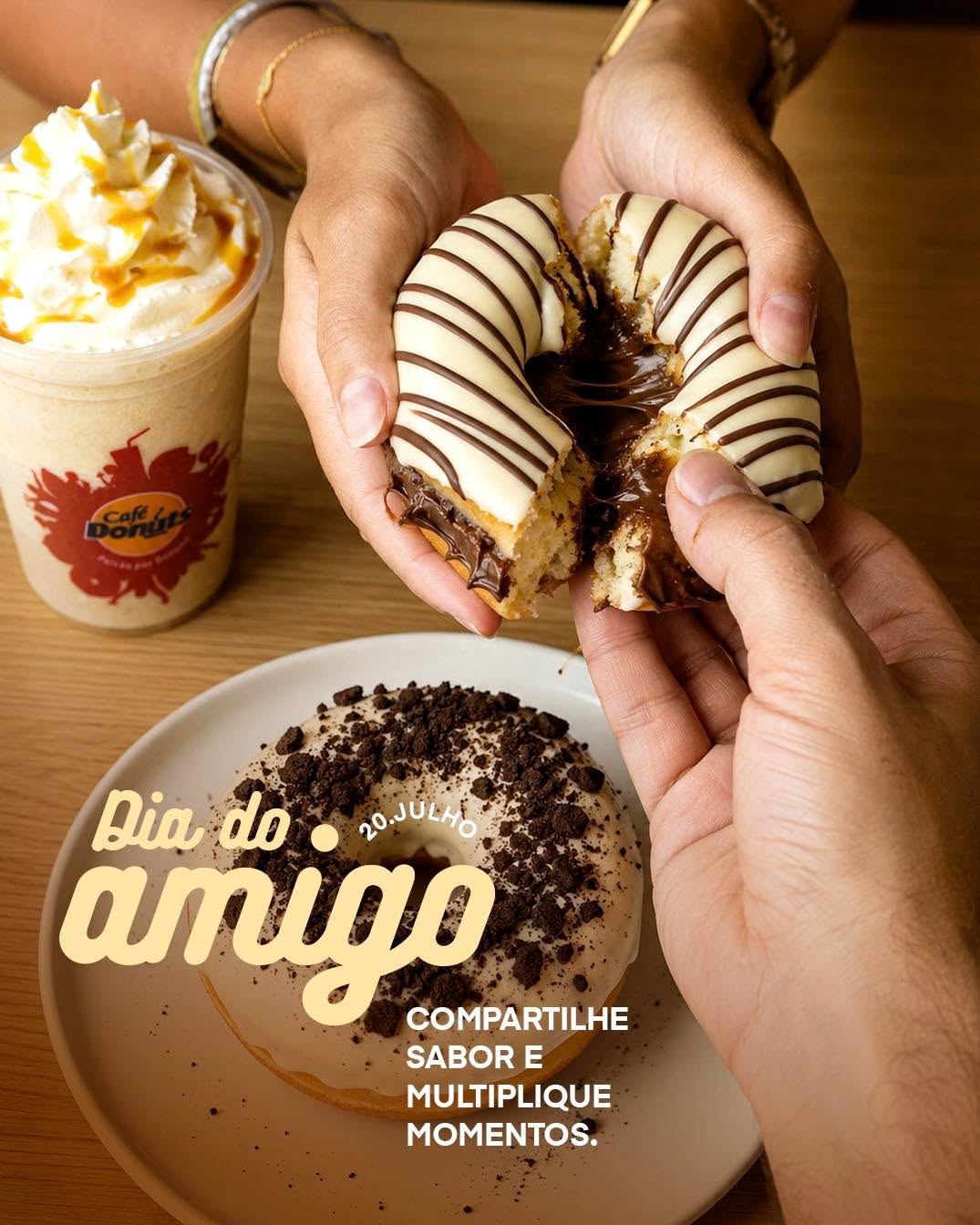 Os melhores momentos são aqueles que a gente compartilha. Um café, um donut e uma boa comp...